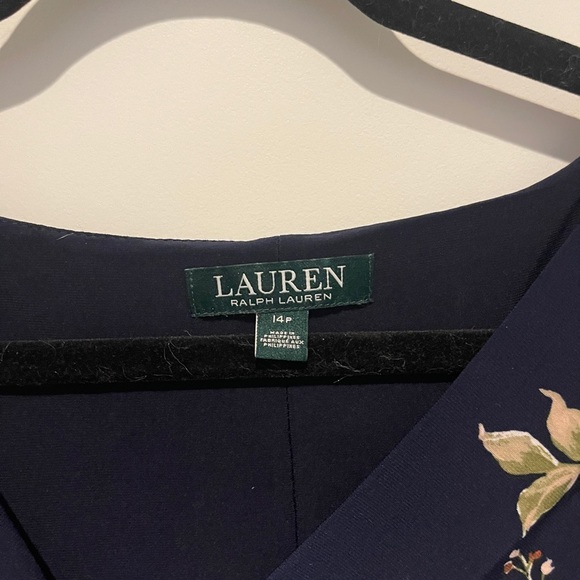 Ralph Lauren Navy and Pink Floral Midi Dress - Picture 2 of 3